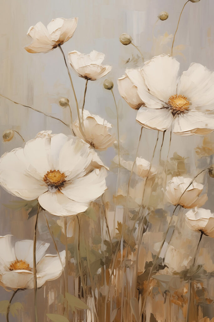 Painting of white flowers