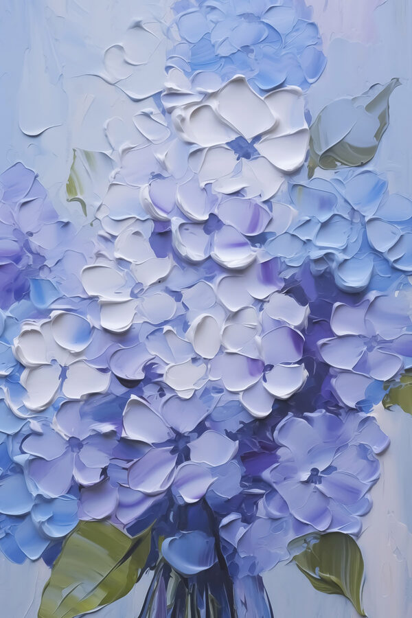 Painting of flowers on a white surface