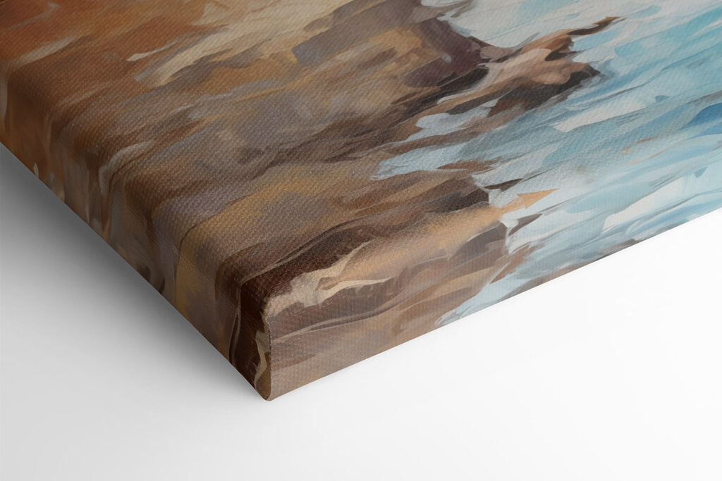 Painting of a cliff by the ocean