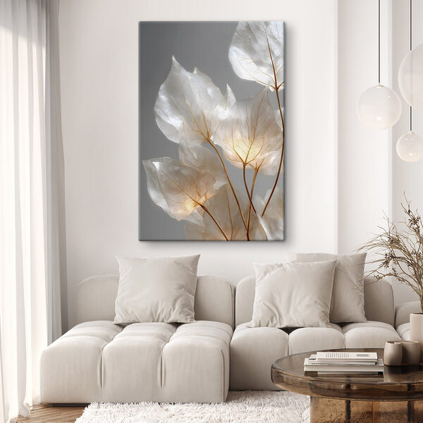 Quadri Quadri Foglie delicate con un leggero bagliore (COD: s49559)