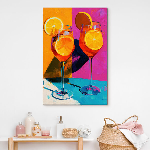 Two glasses of orange juice with lemon slices