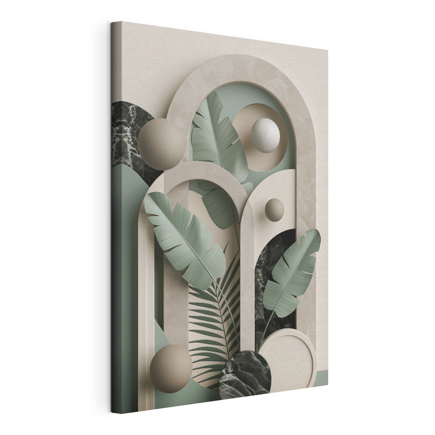 Artwork of a plant with leaves and balls