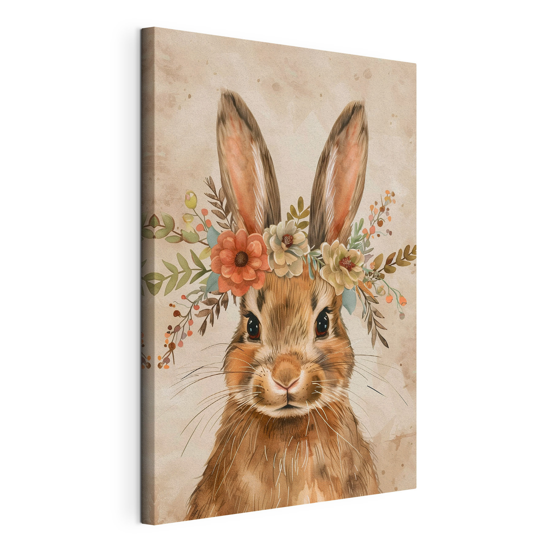 Rabbit with flowers on its head Rabbit with flowers on its head