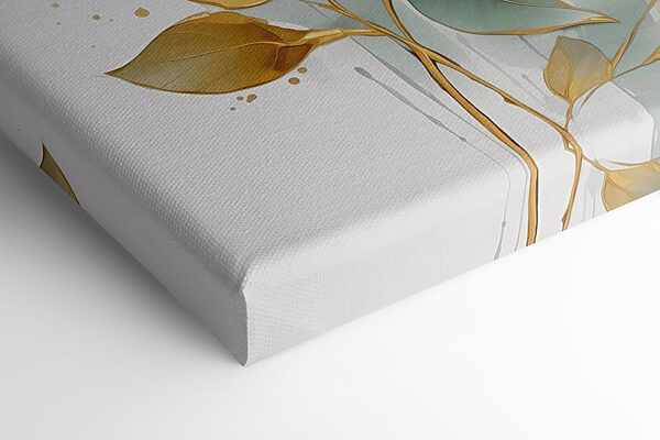 Painting of leaves on a white background