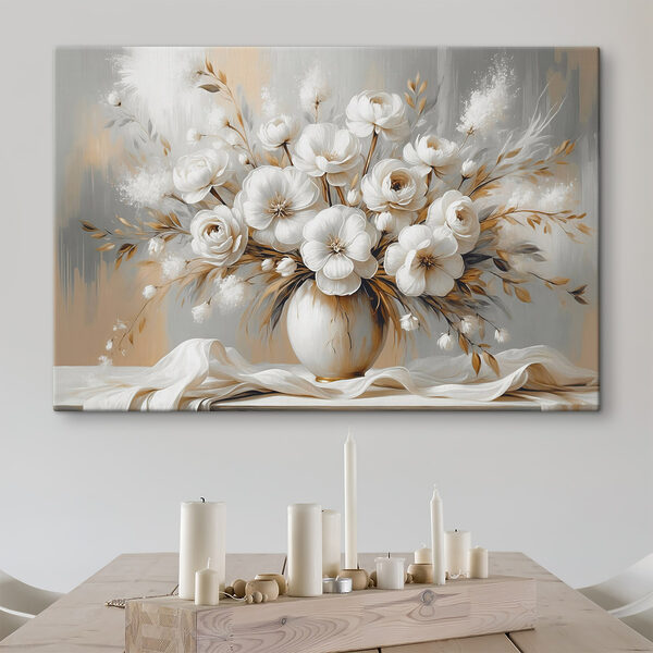 Painting of flowers in a vase