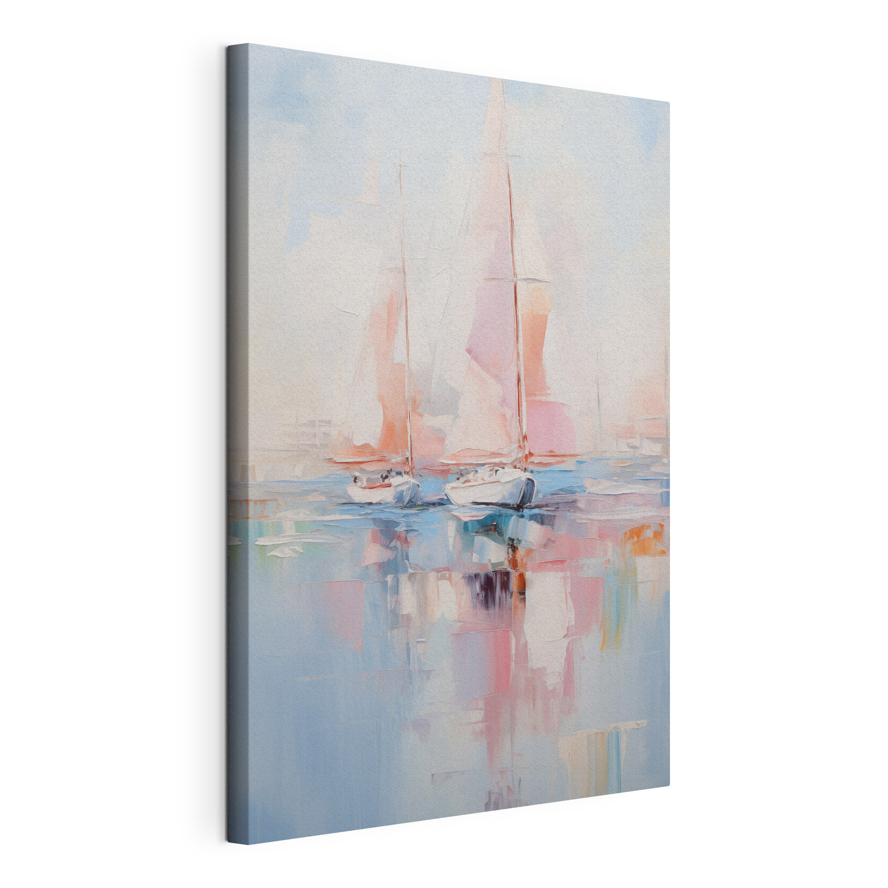 Painting of boats on water Painting of boats on water