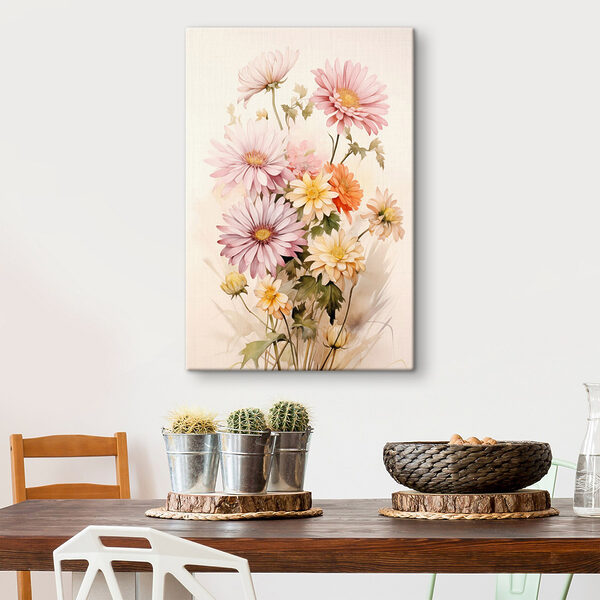 Painting of flowers on a white background