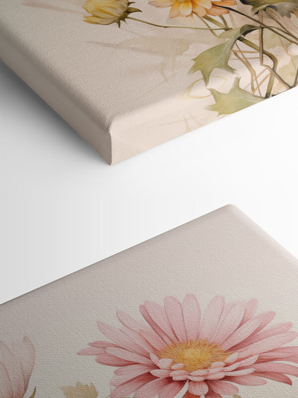 Painting of flowers on a white background