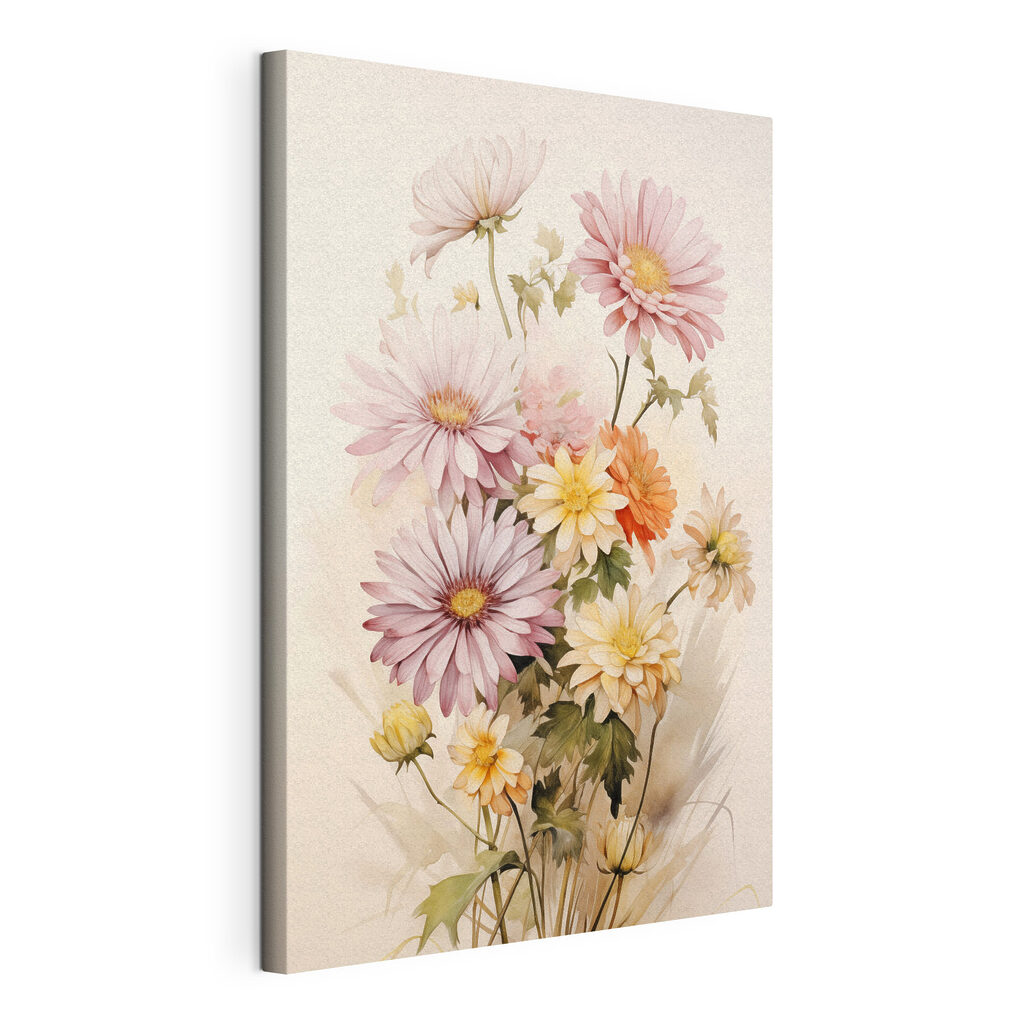 Painting of flowers on a white background