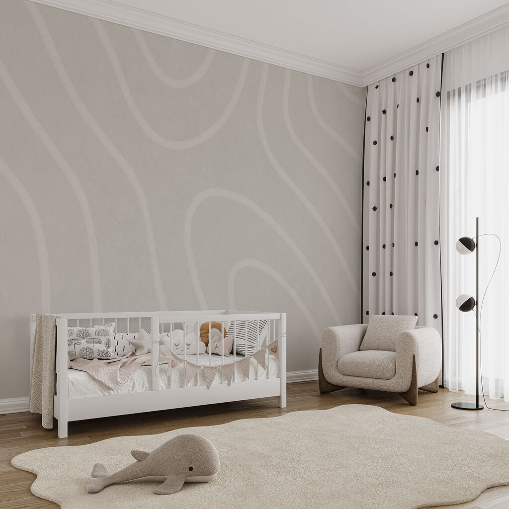 Superficie bianca con linee ondulate