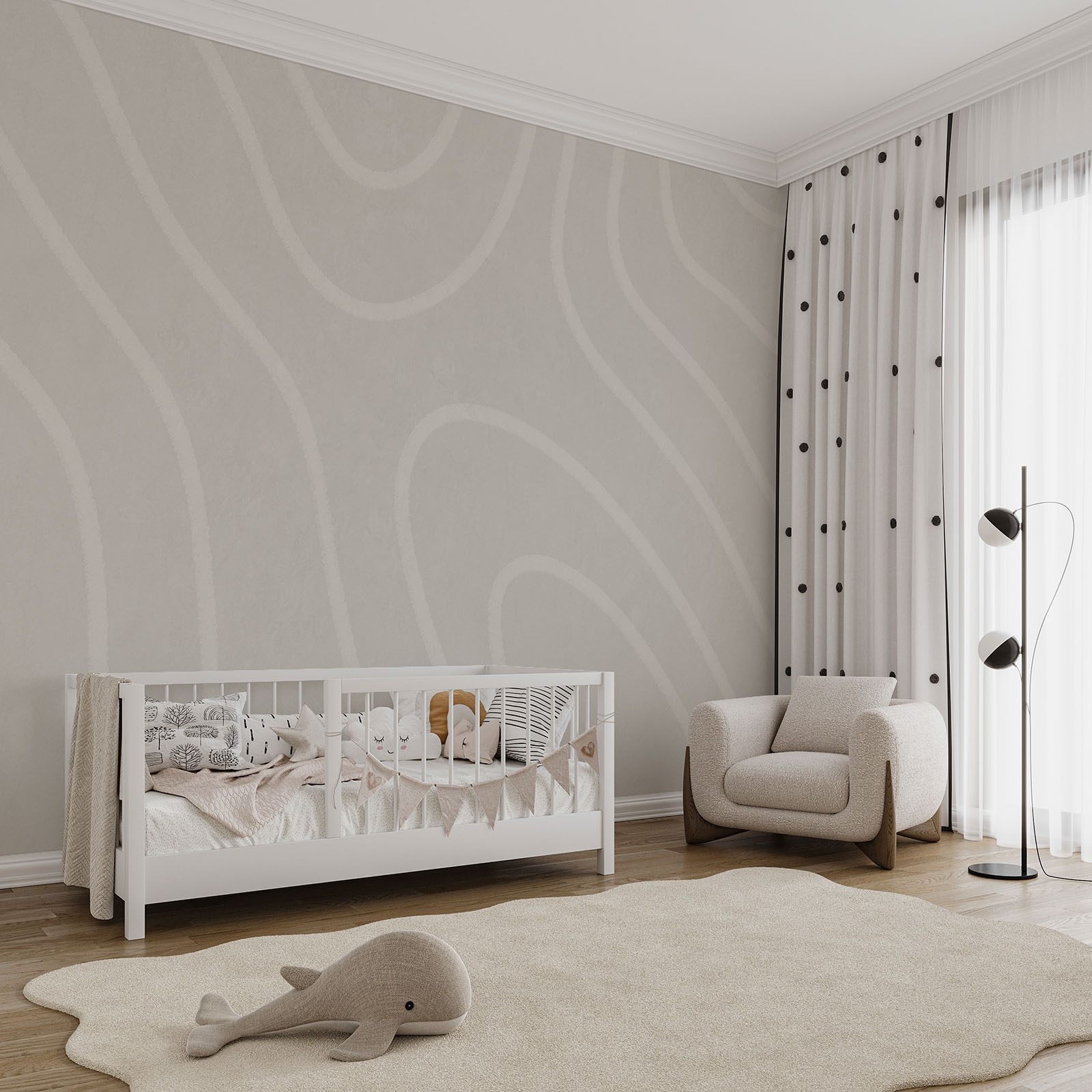 Superficie bianca con linee ondulate