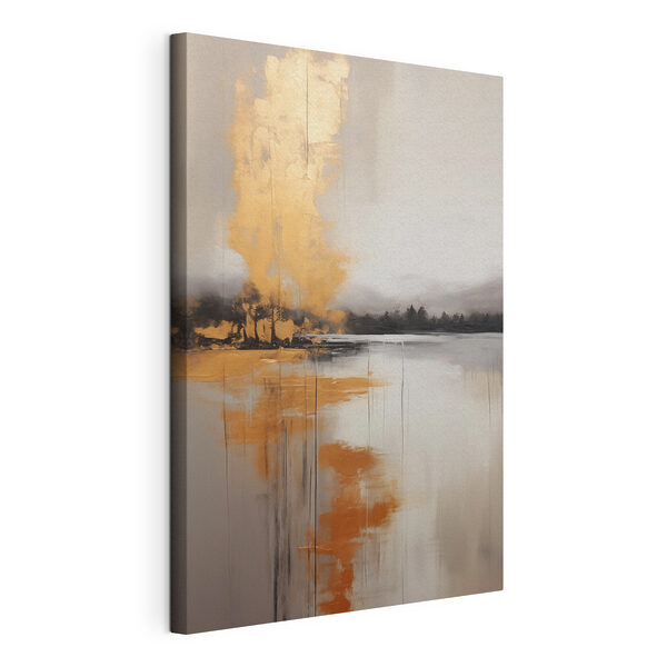 Quadri Quadri Dipinto raffigurante un lago con alberi e nebbia (COD: s45575)