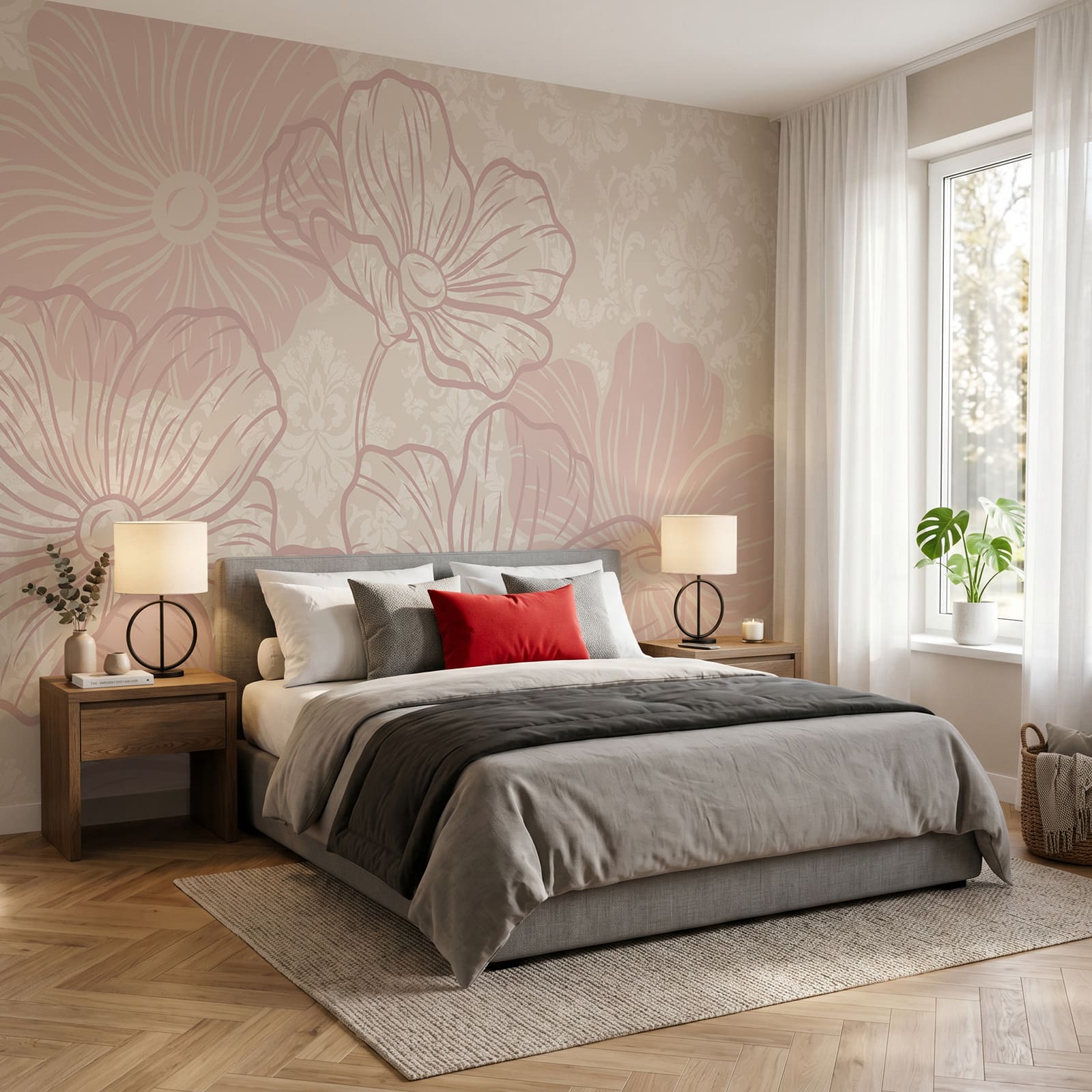 Fiori rosa su sfondo bianco