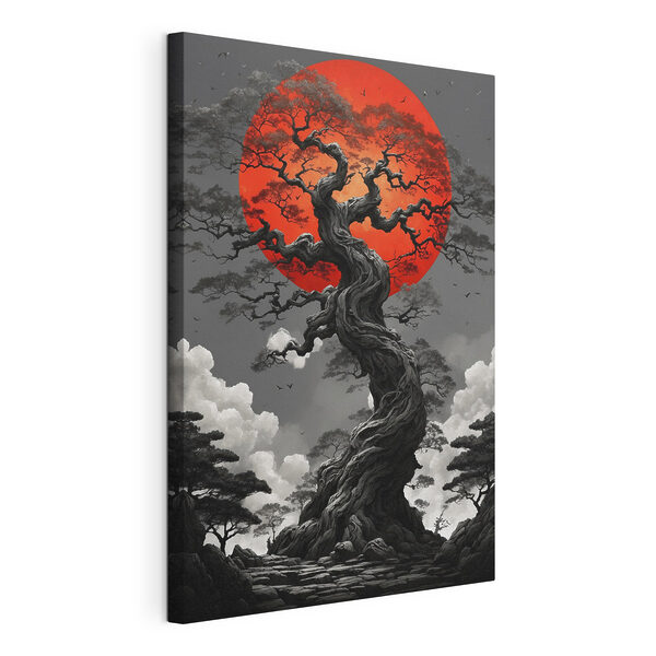 Quadri Albero con un sole rosso alle spalle (COD: s45485) Quadri Quadri Albero con un sole rosso alle spalle (COD: s45485)