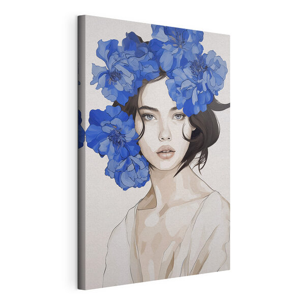 Quadri Donna con fiori blu tra i capelli (COD: s45756) Quadri Quadri Donna con fiori blu tra i capelli (COD: s45756)
