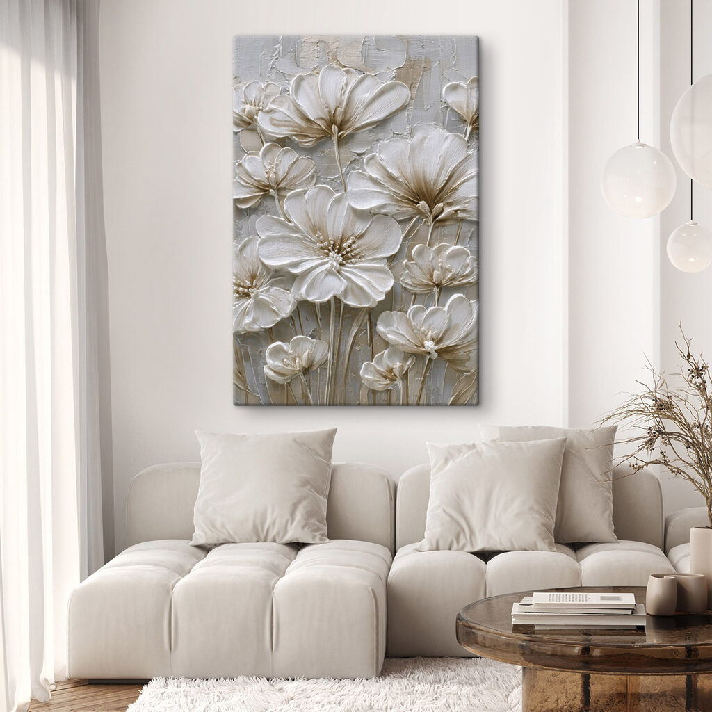 Delicate blooms on textured surface