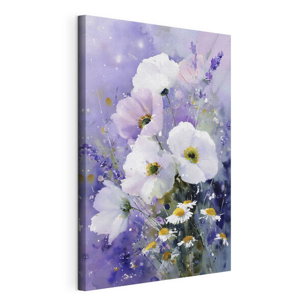 Quadri Quadri Dipinto raffigurante dei fiori su uno sfondo viola (COD: s45719)