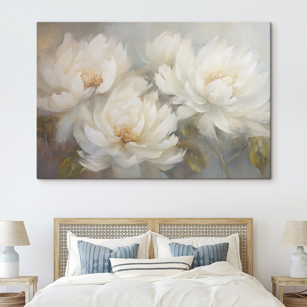 Painting of white flowers Painting of white flowers