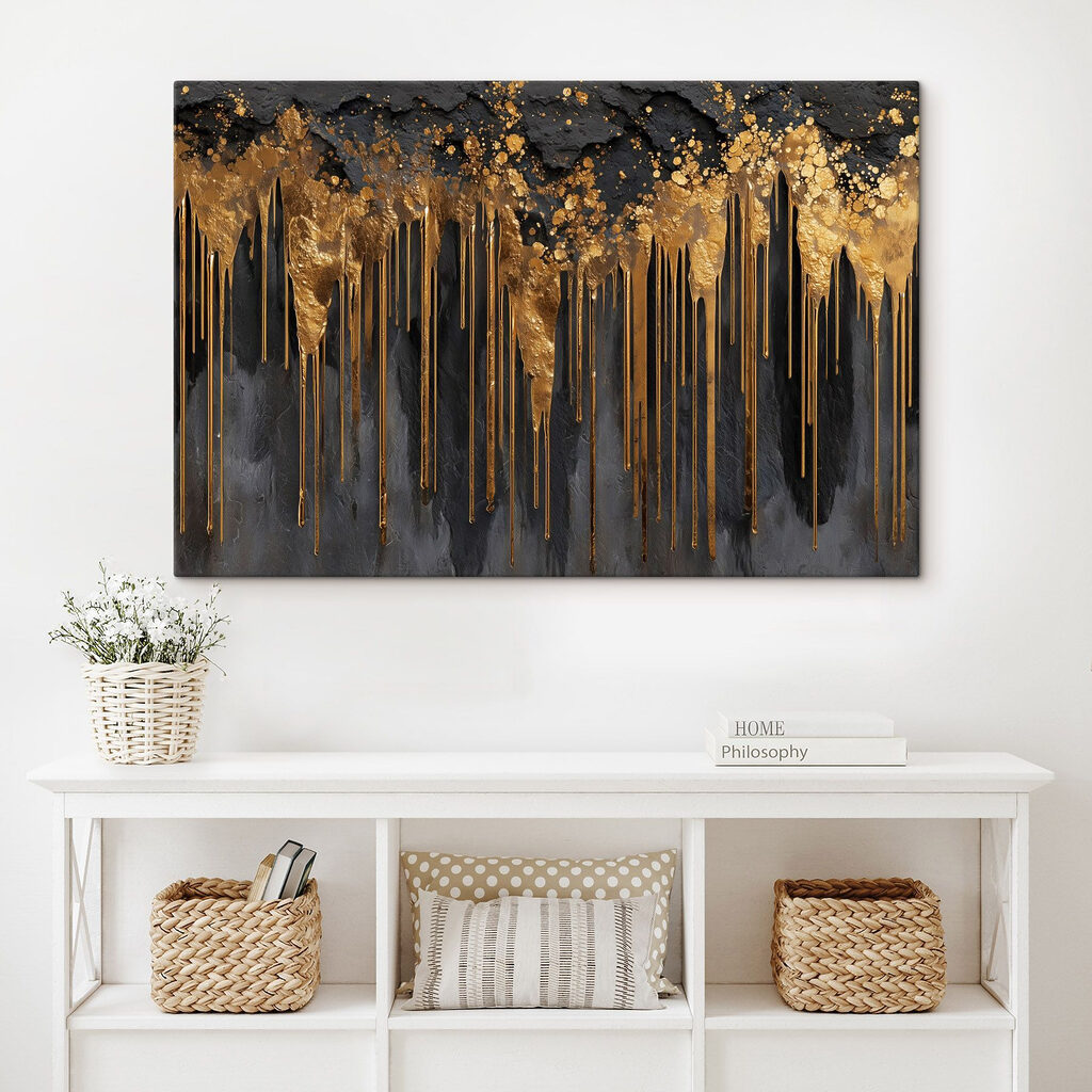 Dripping colors on a dark canvas