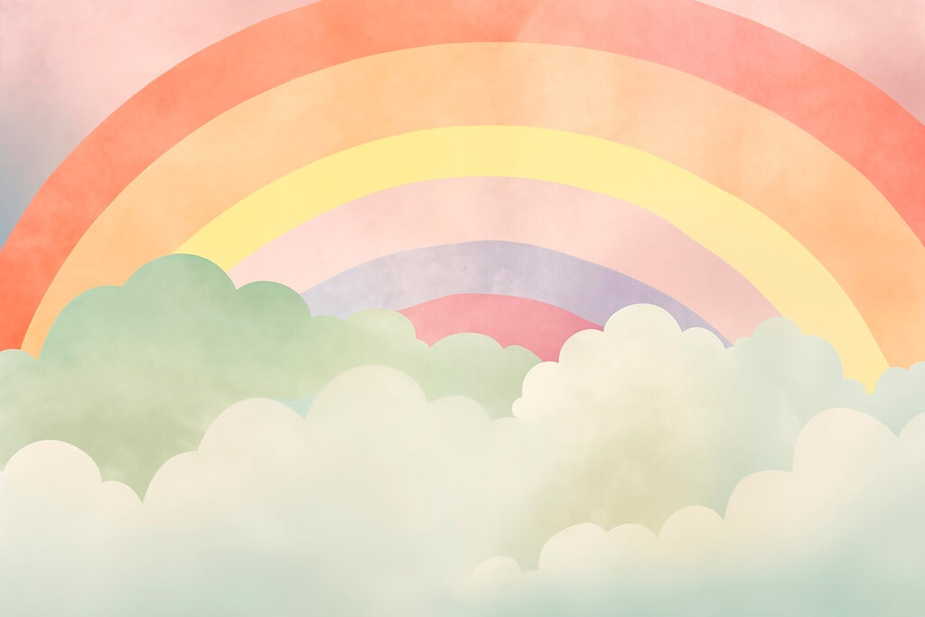 Rainbow and clouds in the sky Rainbow and clouds in the sky