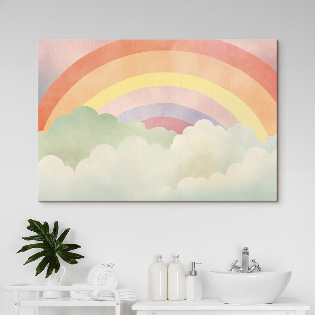 Rainbow and clouds in the sky Rainbow and clouds in the sky