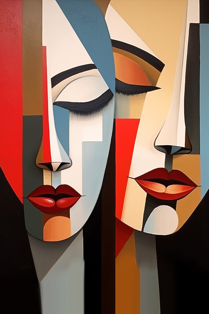 Painting of two faces