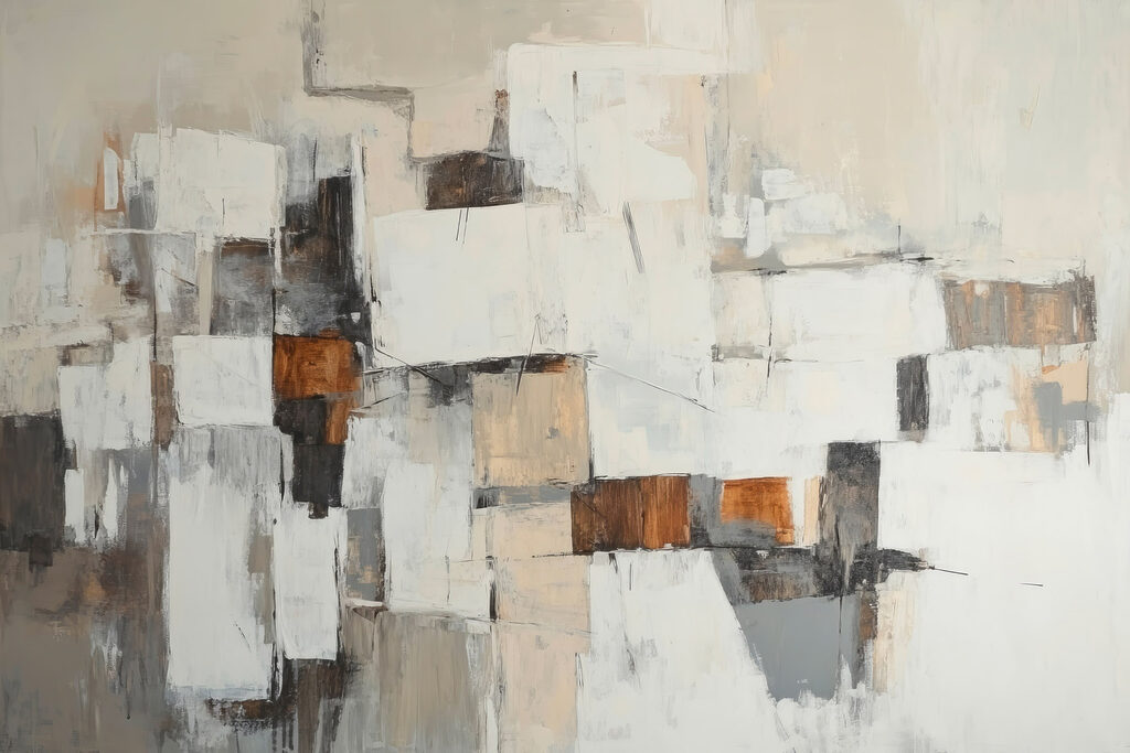 Painting of white and brown squares