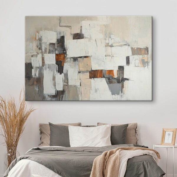 Painting of white and brown squares