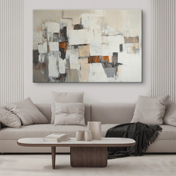 Painting of white and brown squares