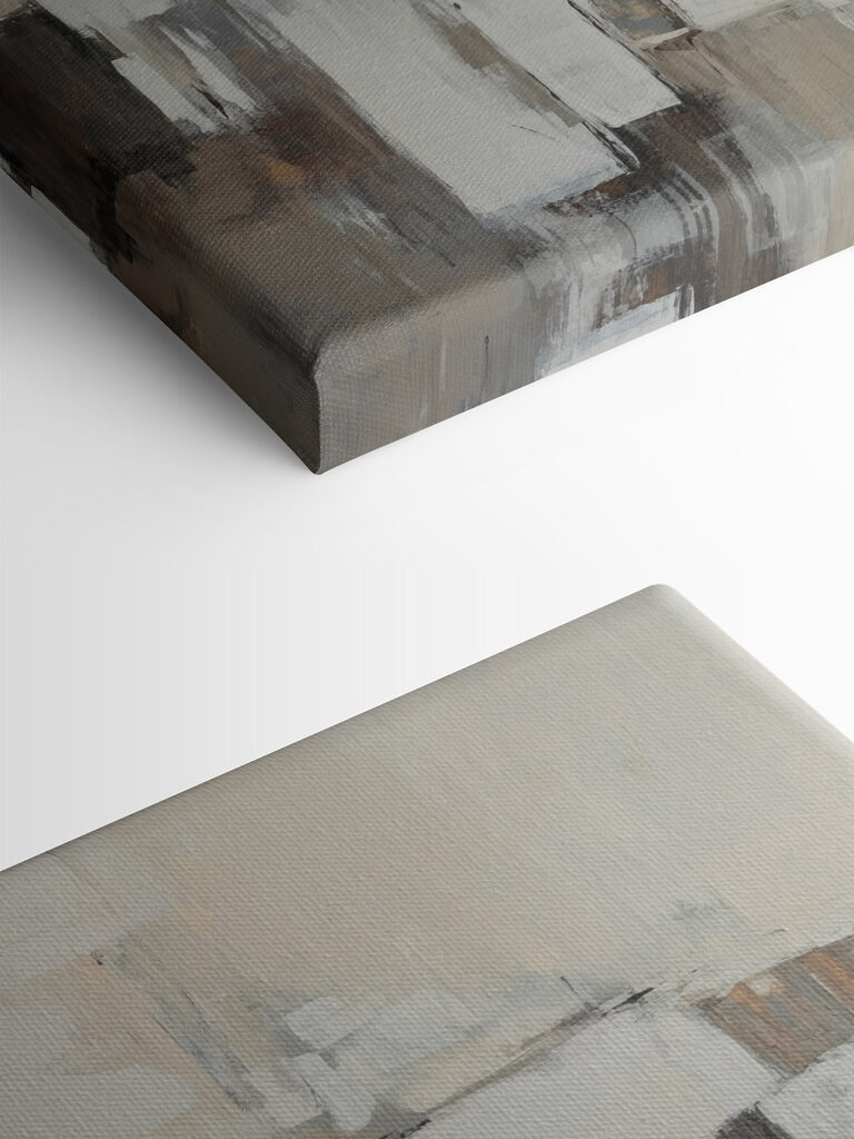 Painting of white and brown squares