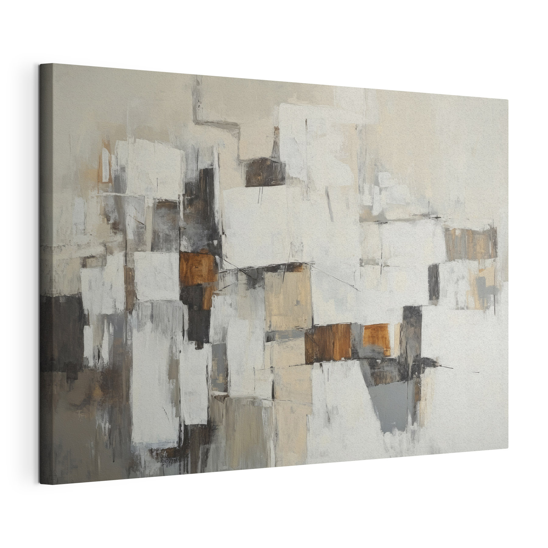Painting of white and brown squares