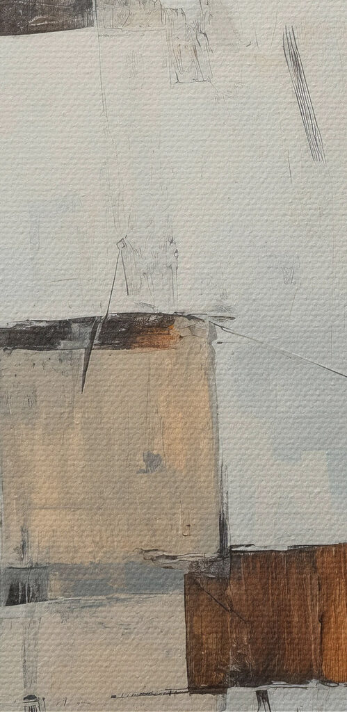 Painting of white and brown squares
