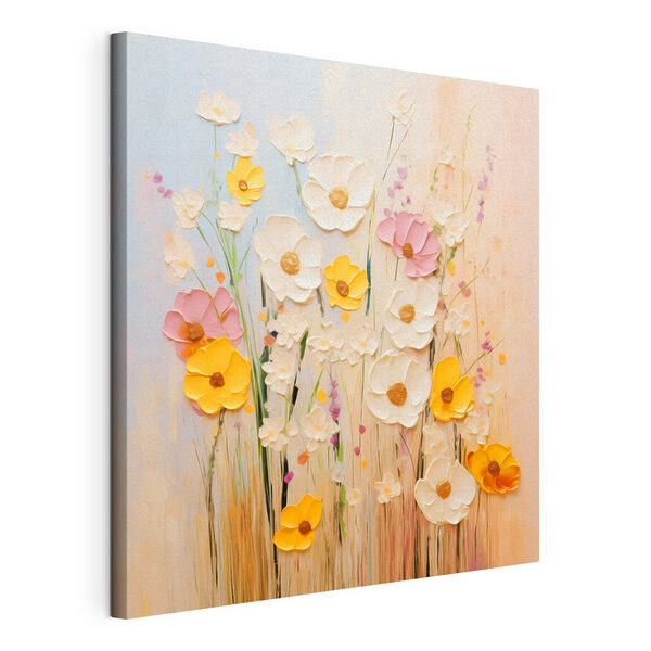 Painting of flowers on a wall