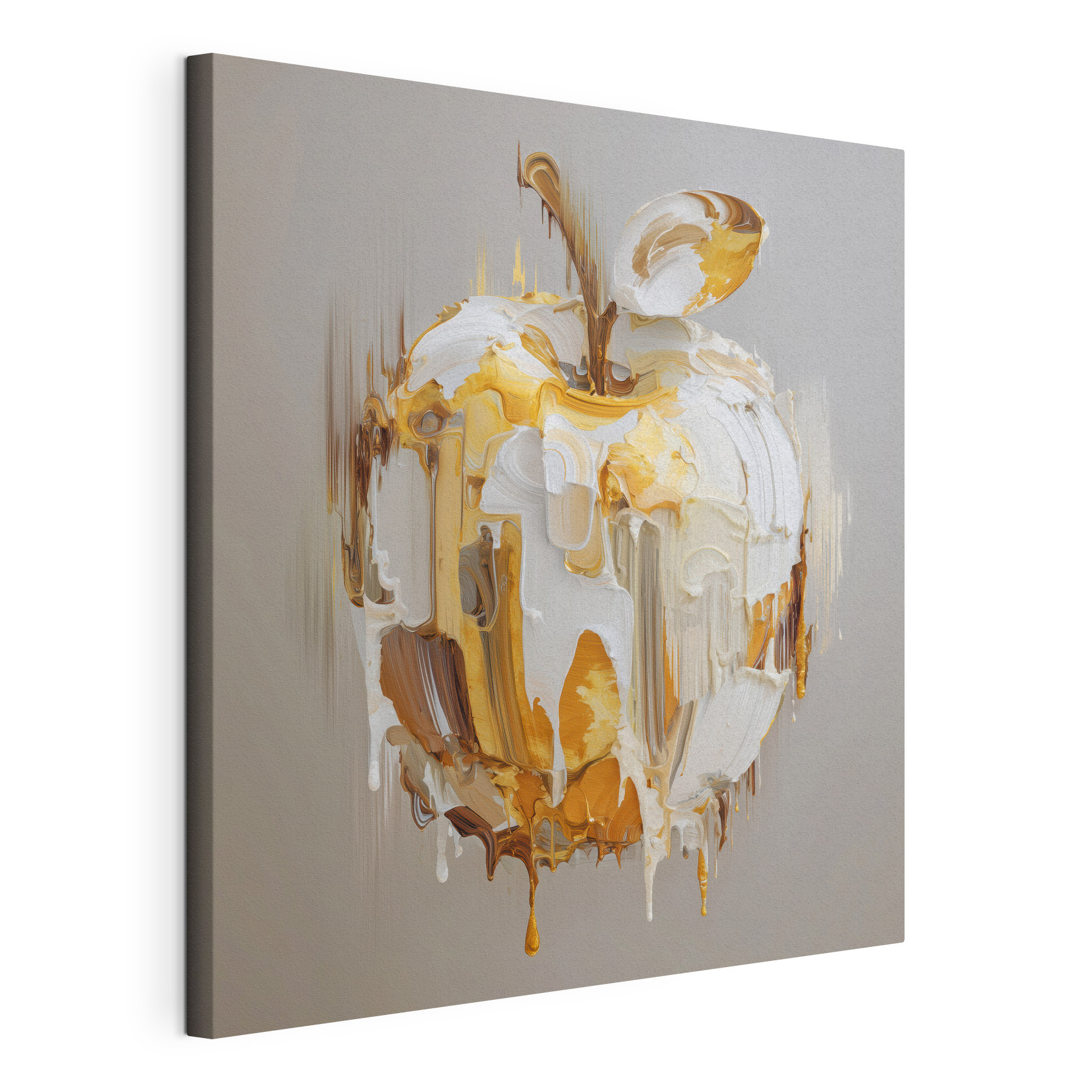 White and brown apple with a white and brown paint on it White and brown apple with a white and brown paint on it