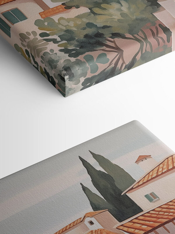 Painting of a group of buildings