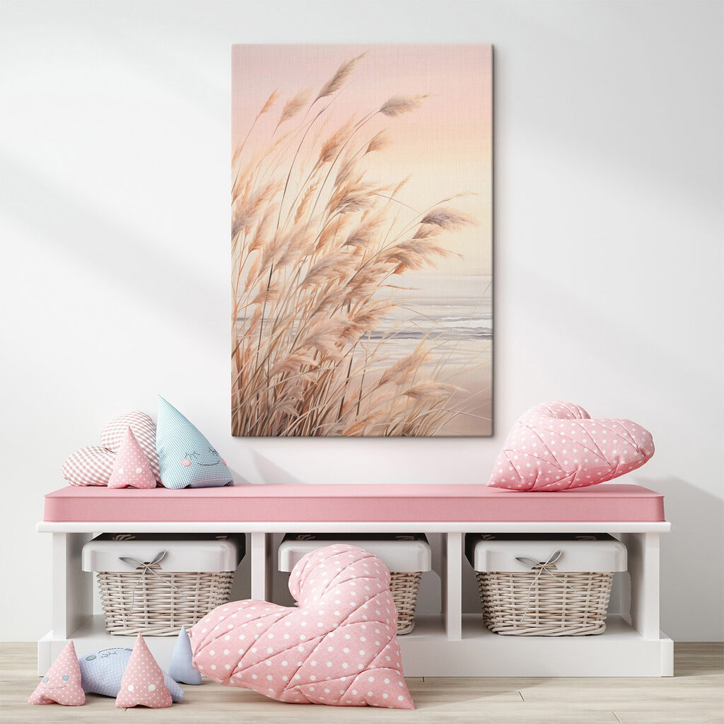 Soft grasses by tranquil waterside Soft grasses by tranquil waterside