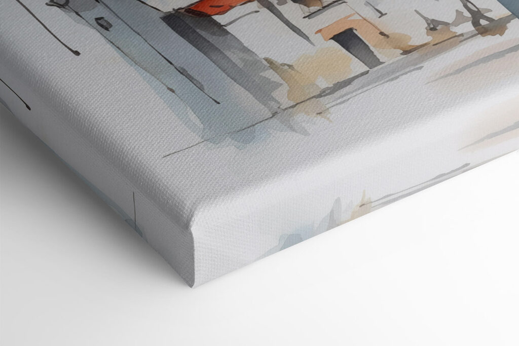 Watercolor painting of buildings