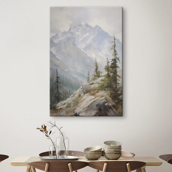 Quadri Paesaggio montano con alberi e montagne