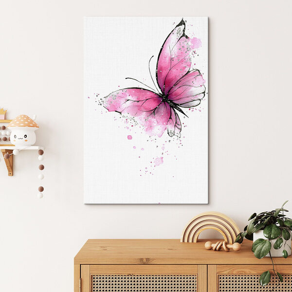 Delicate pink butterfly on a canvas Delicate pink butterfly on a canvas