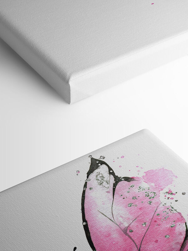 Delicate pink butterfly on a canvas Delicate pink butterfly on a canvas