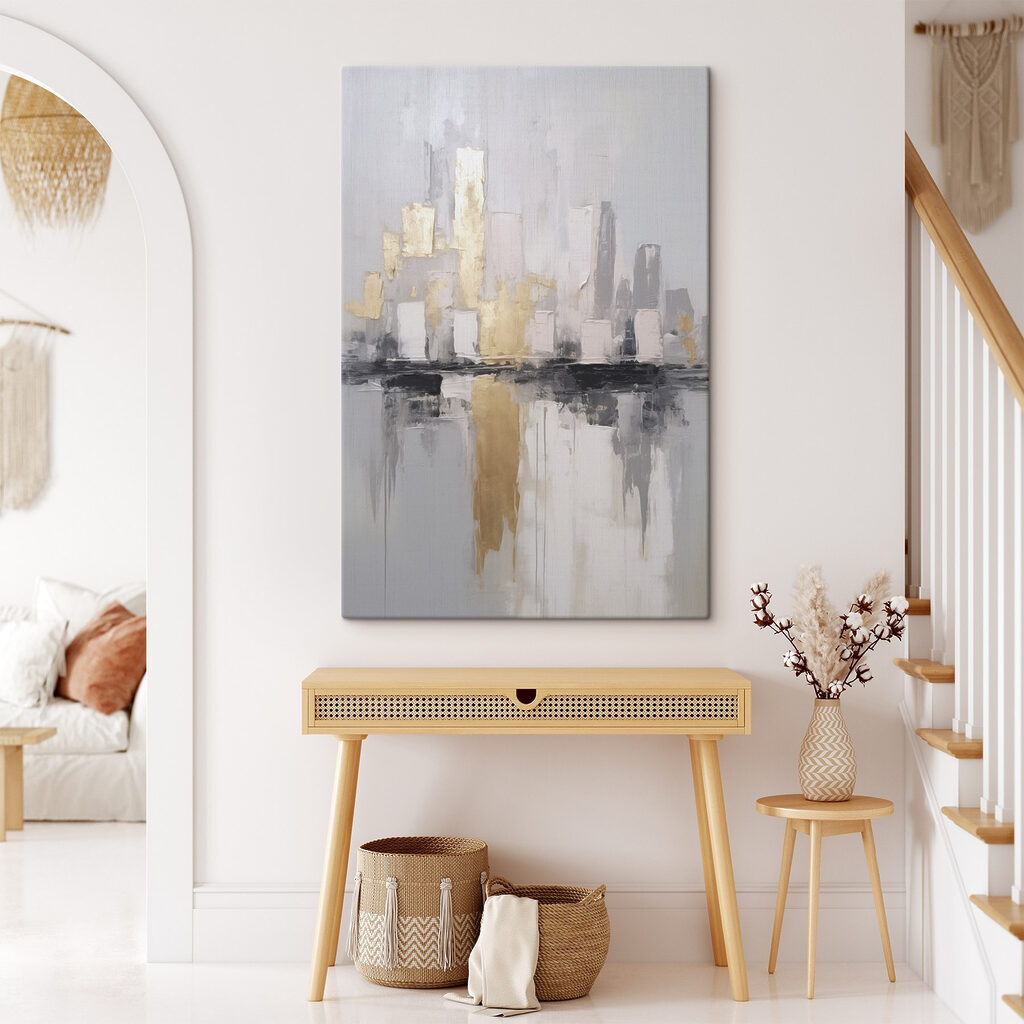 Painting of a city skyline