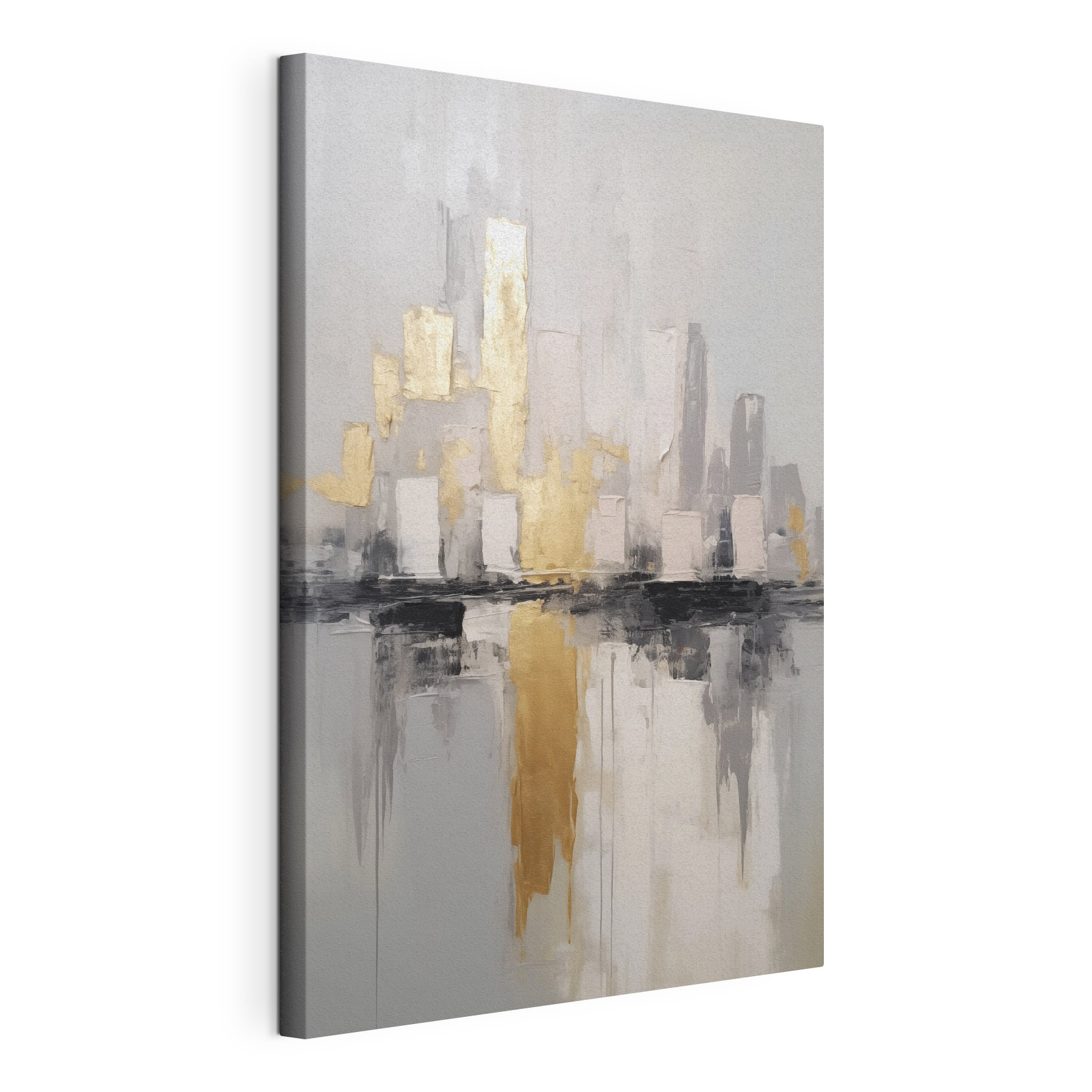 Painting of a city skyline Painting of a city skyline