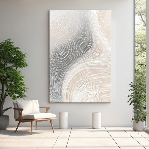 Quadri Linee fluide in tonalità tenui e delicate