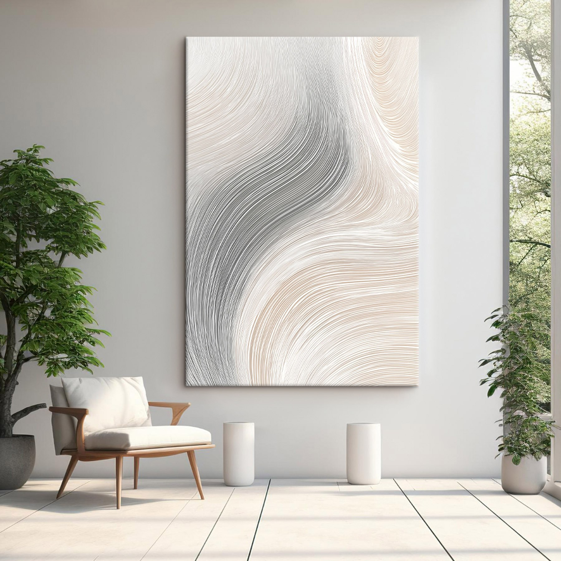 Fluid lines in soft, muted tones