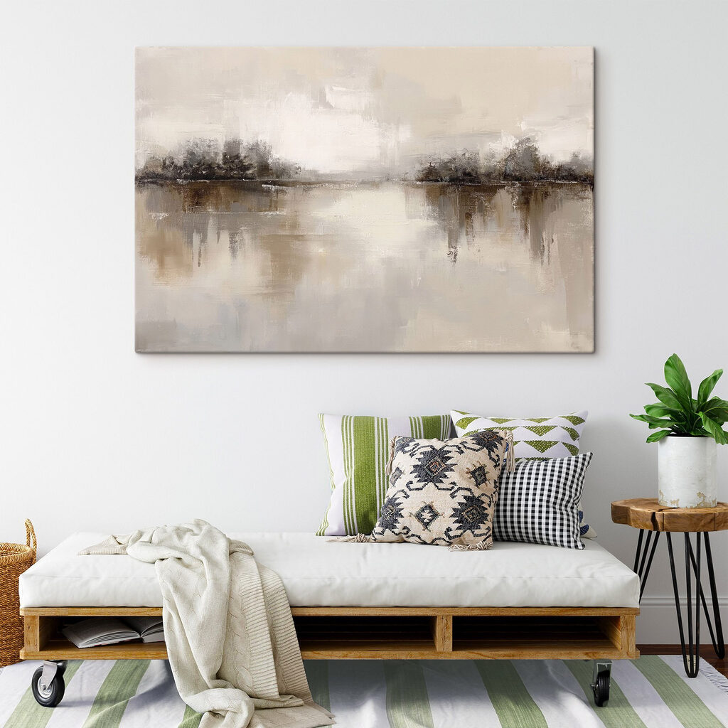 Painting of trees and water Painting of trees and water