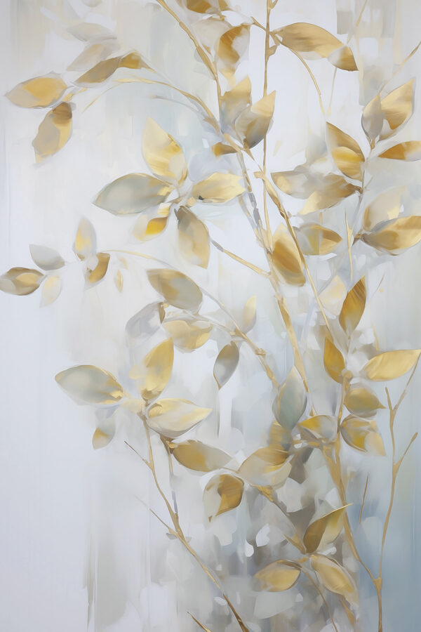 Painting of a branch with leaves Painting of a branch with leaves