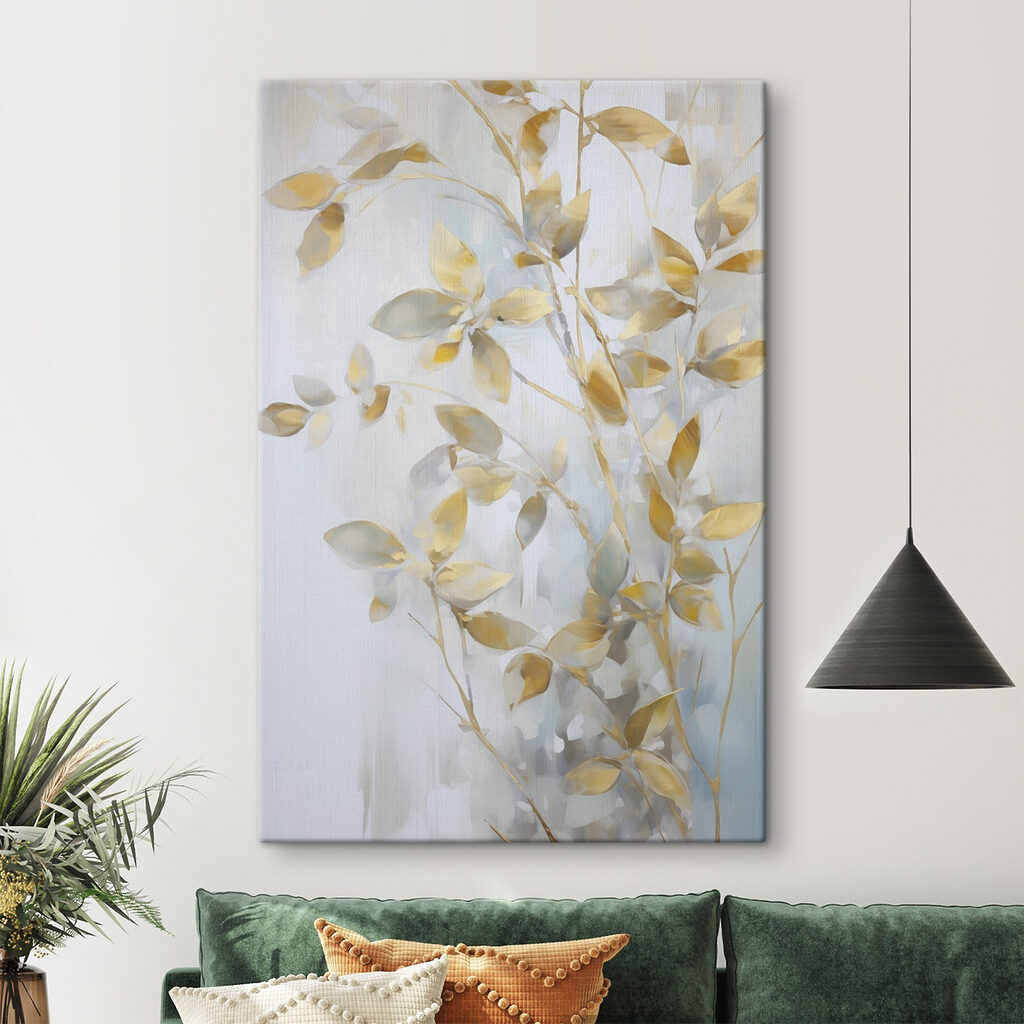 Painting of a branch with leaves Painting of a branch with leaves