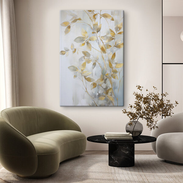 Painting of a branch with leaves Painting of a branch with leaves