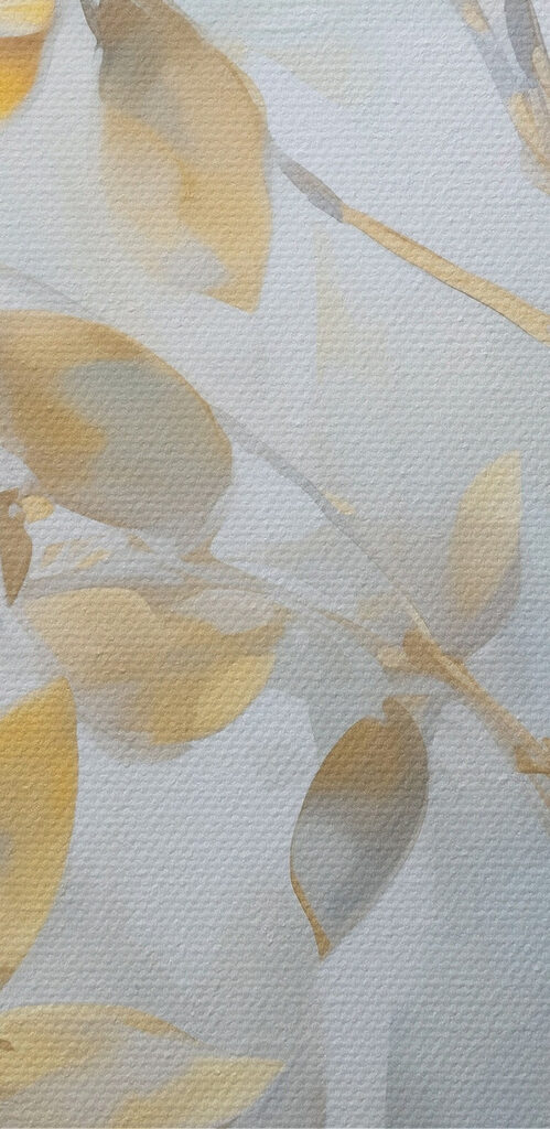 Painting of a branch with leaves Painting of a branch with leaves