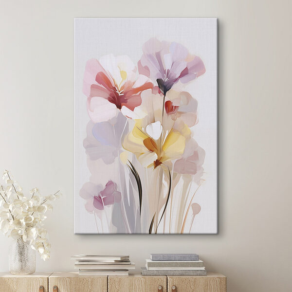 Quadri Dipinto raffigurante dei fiori su sfondo bianco